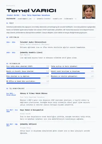 Hukuk Sekreteri Cv Örnekleri cv indir